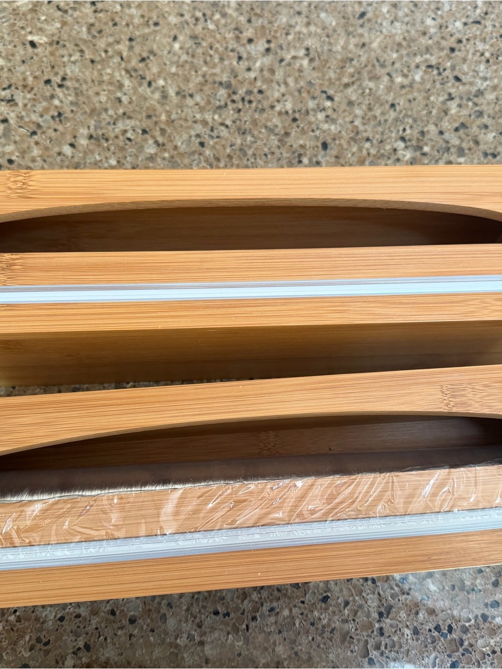 Bamboo Utensil Drawer Organizer for Foil & PlasticWrap- Natural Wood